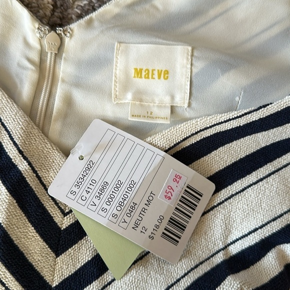 NWT Anthropologie Maeve Mitered Stripe Peplum Top 12 - Picture 4 of 9